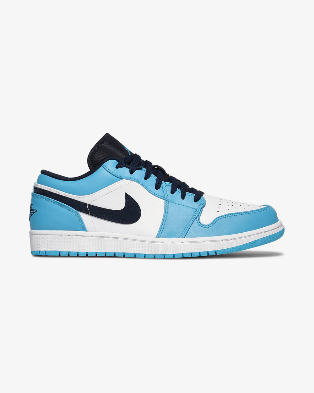 Product photo assigned to Air Jordan 1 Low, Unc colorway.