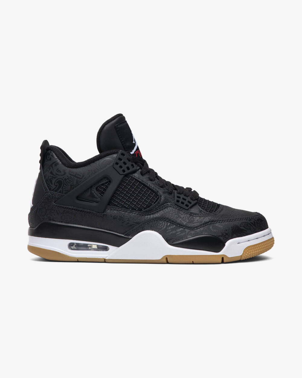 Air Jordan 4 Retro Black Gum Laser sneaker colorway