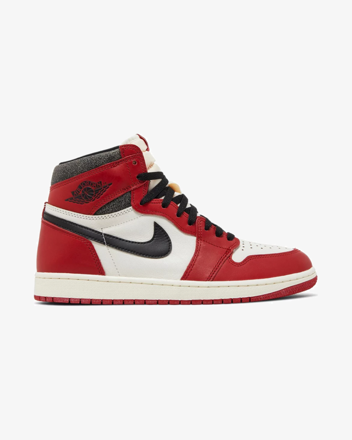 Product photo assigned to Air Jordan 1 High OG, Chicago Lost And Found colorway.