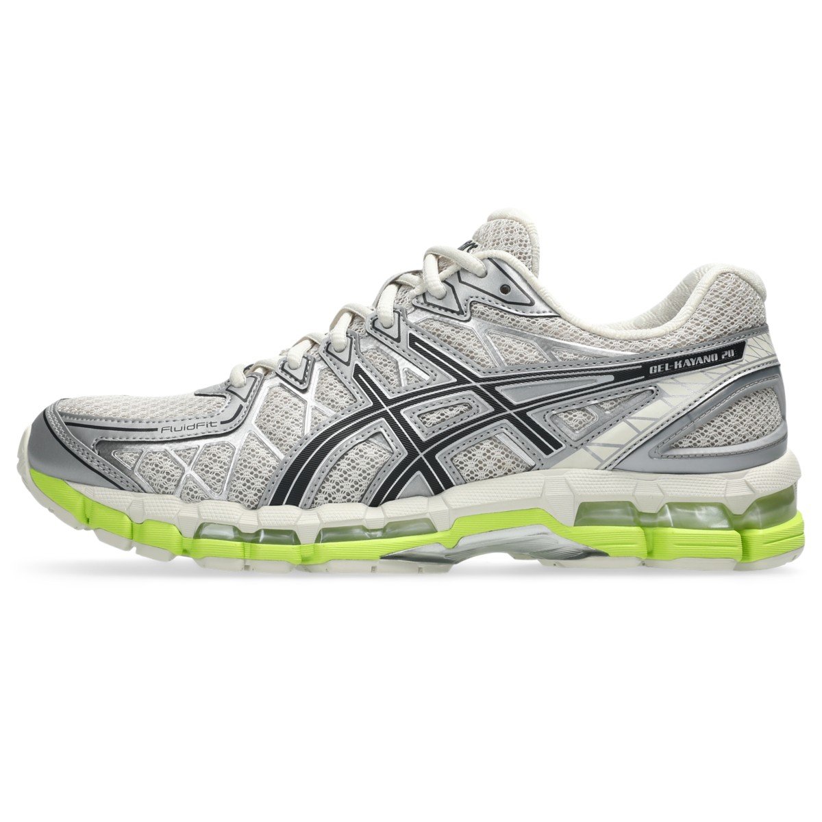 ASICS GEL-KAYANO 20 Smoke Grey Black style 1203A388-029 official high-resolution lateral product image