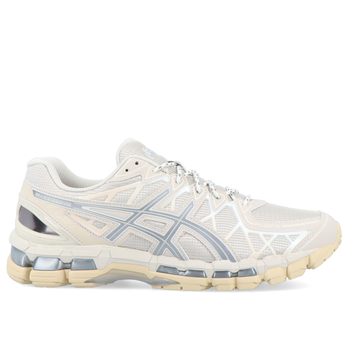 ASICS GEL-KAYANO 20 Smoke Grey/Piedmont Grey 1203B076-021, official grey mesh and synthetic support cage with visible GEL cushioning