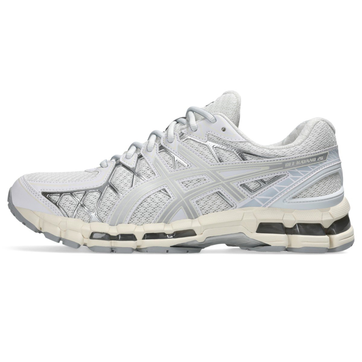 ASICS GEL-KAYANO 20 White Pure Silver style 1203A388-100 official high-resolution lateral product image