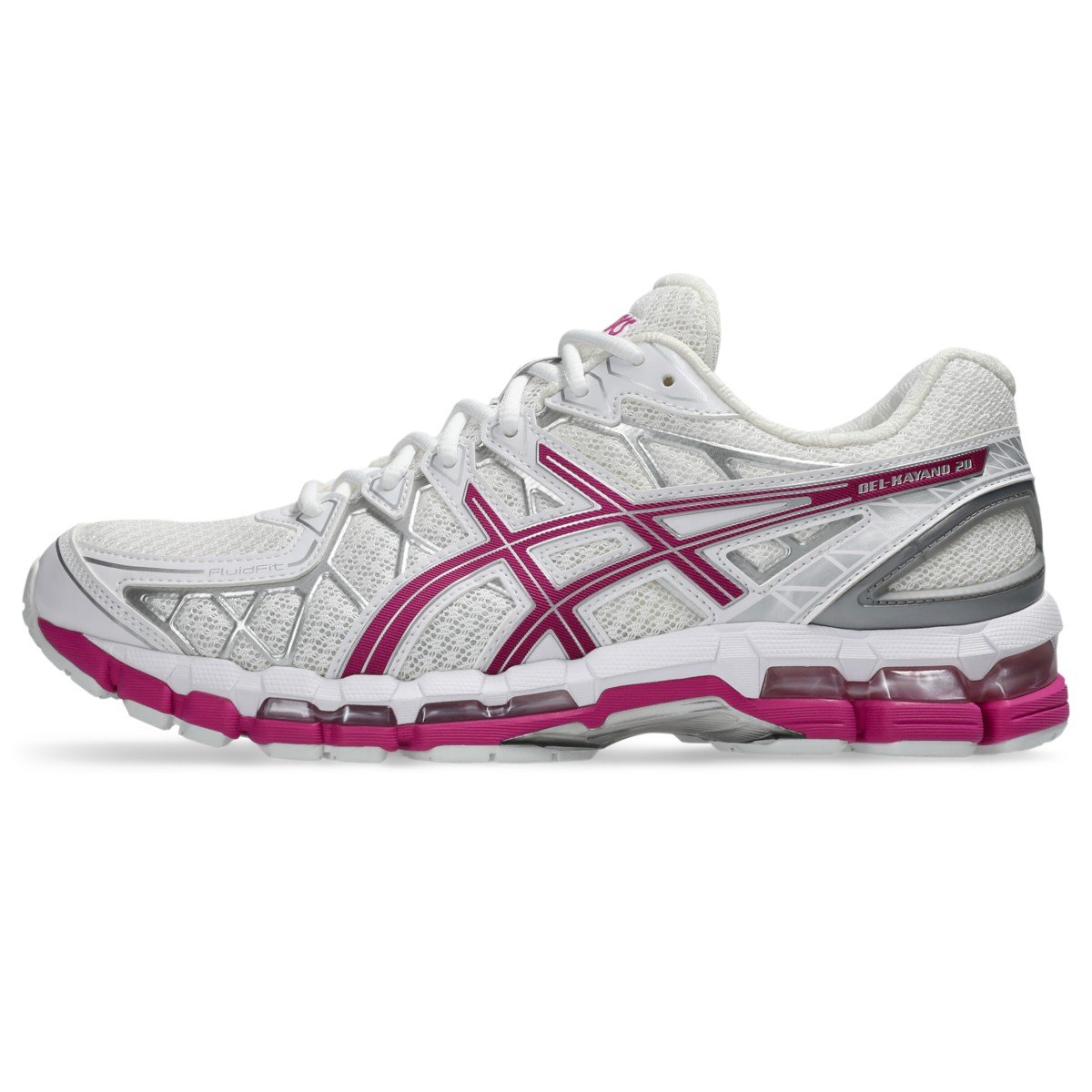 ASICS GEL-KAYANO 20 White Raspberry style 1203A388-108 official high-resolution lateral product image
