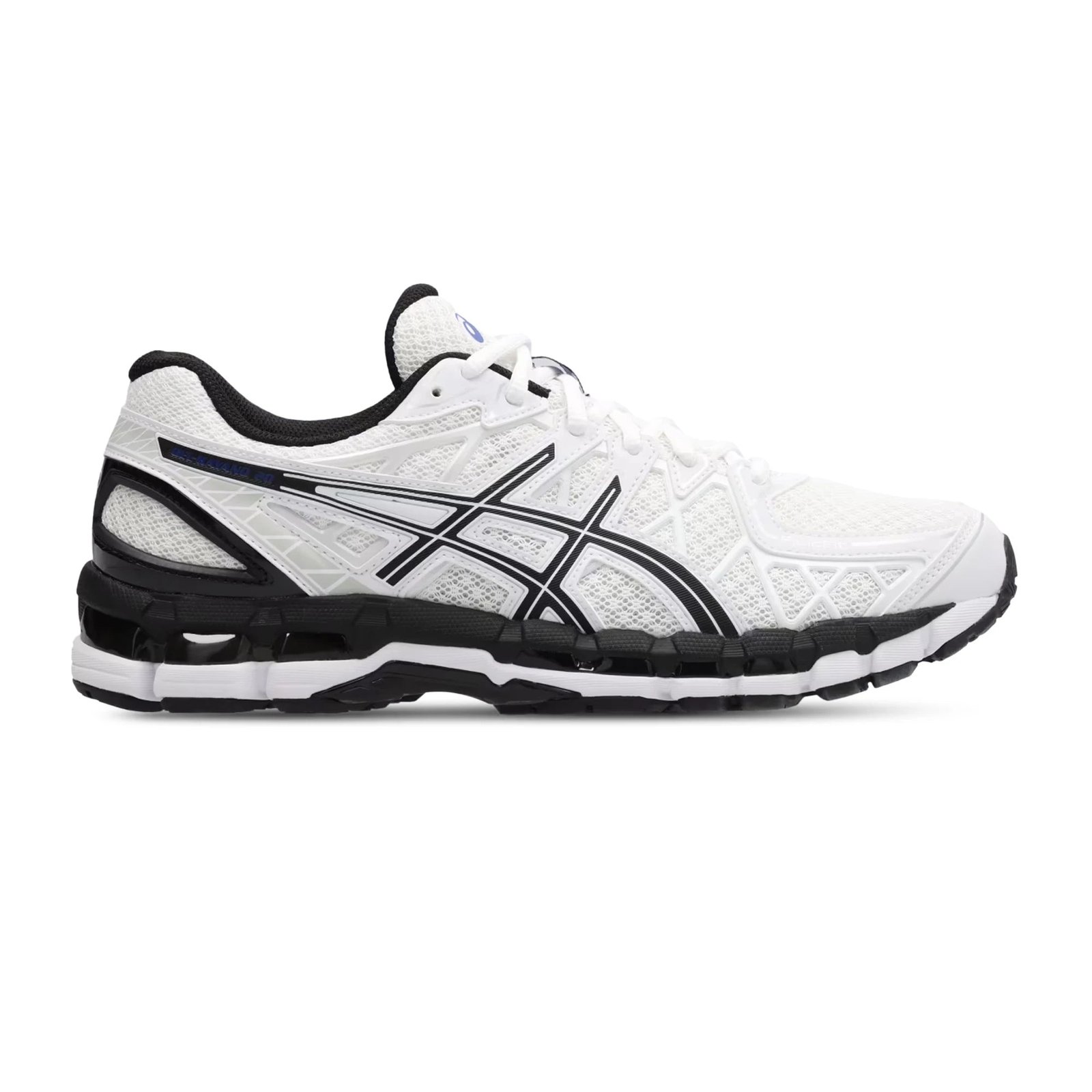 ASICS GEL-KAYANO 20 White Black exact side profile black accents