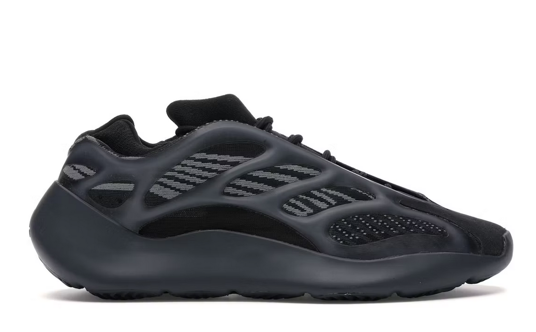 Adidas Yeezy 700 V3 Alvah H67799, black mesh upper with charcoal cage and reflective grey stripes