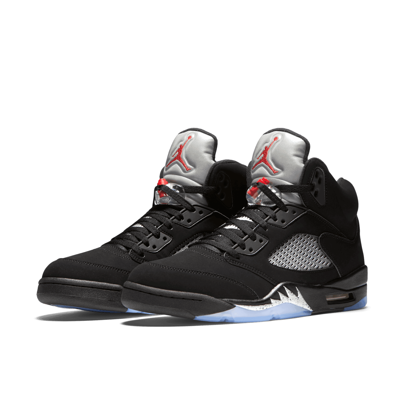 Air Jordan 5 Retro Black Metallic 2016 845035-003 black nubuck silver reflective tongue exact product image