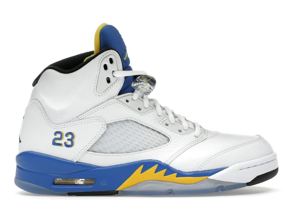 Air Jordan 5 Retro Laney 2013 136027-189 white blue yellow exact product image