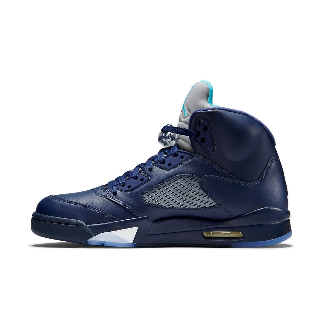 Air Jordan 5 Retro Pre-Grape 136027-405 midnight navy with turquoise details exact product image