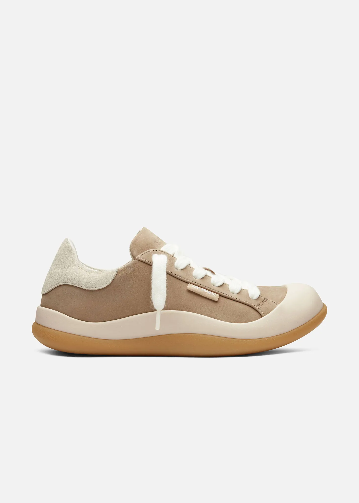 Axel Arigato Squish sneaker in tan suede with gum sole