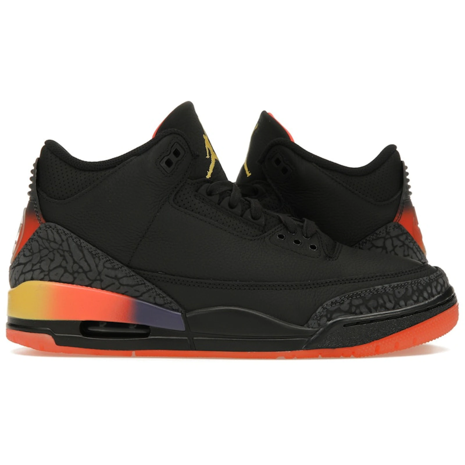 J Balvin x Air Jordan 3 Rio FN0344-001 black leather with multicolor gradient heel and midsole product image