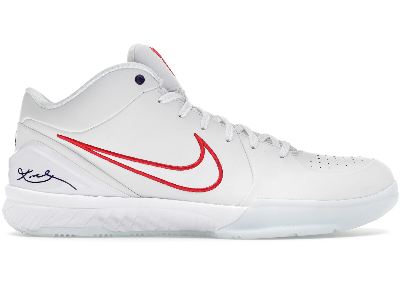 Nike Kobe 4 Protro Draft Day Toronto Raptors, white upper with red and pale blue team accents
