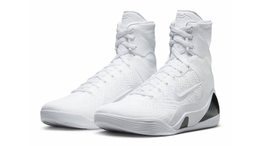 Nike Kobe 9 Elite High Protro Halo White FZ7335-100 all white Flyknit high-top basketball shoe product image